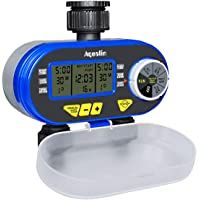 Aqualin Temporizador de Manguera de Agua de Dos Salidas Controlador de riego electrónico Computadora de riego de jardín